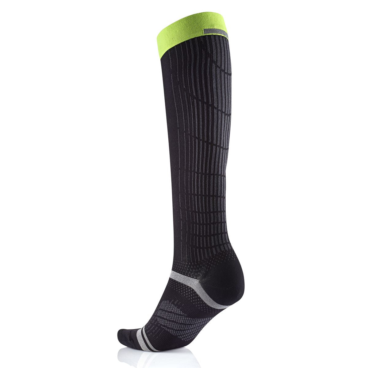 BAS DE COURSE À PIED COMPRESSION ENDURANCE RACING KNEE NOIR - JAUNE