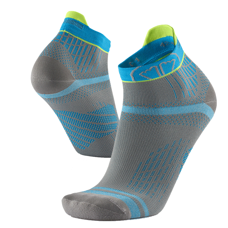 RUN FEEL RUNNING SOCKS GREY - TURQUOISE