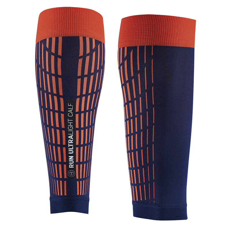 ULTRALIGHT RUN CALF SLEEVES BLUE - ORANGE