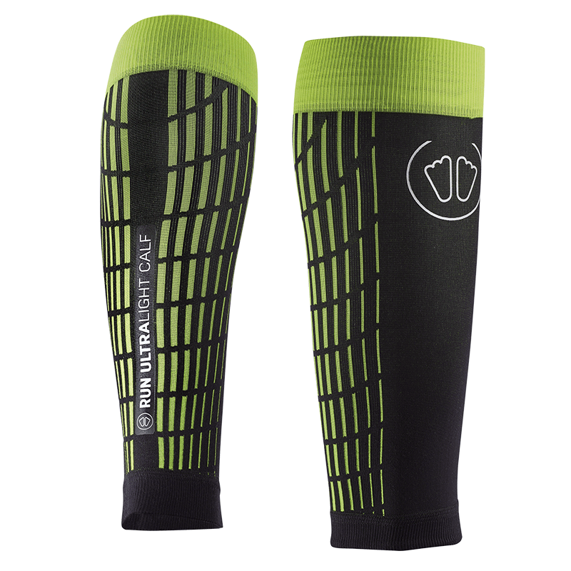 ULTRALIGHT RUN CALF SLEEVES BLACK - YELLOW